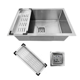 cuba cozinha gourmet inox 60x40 escovada com calha 1