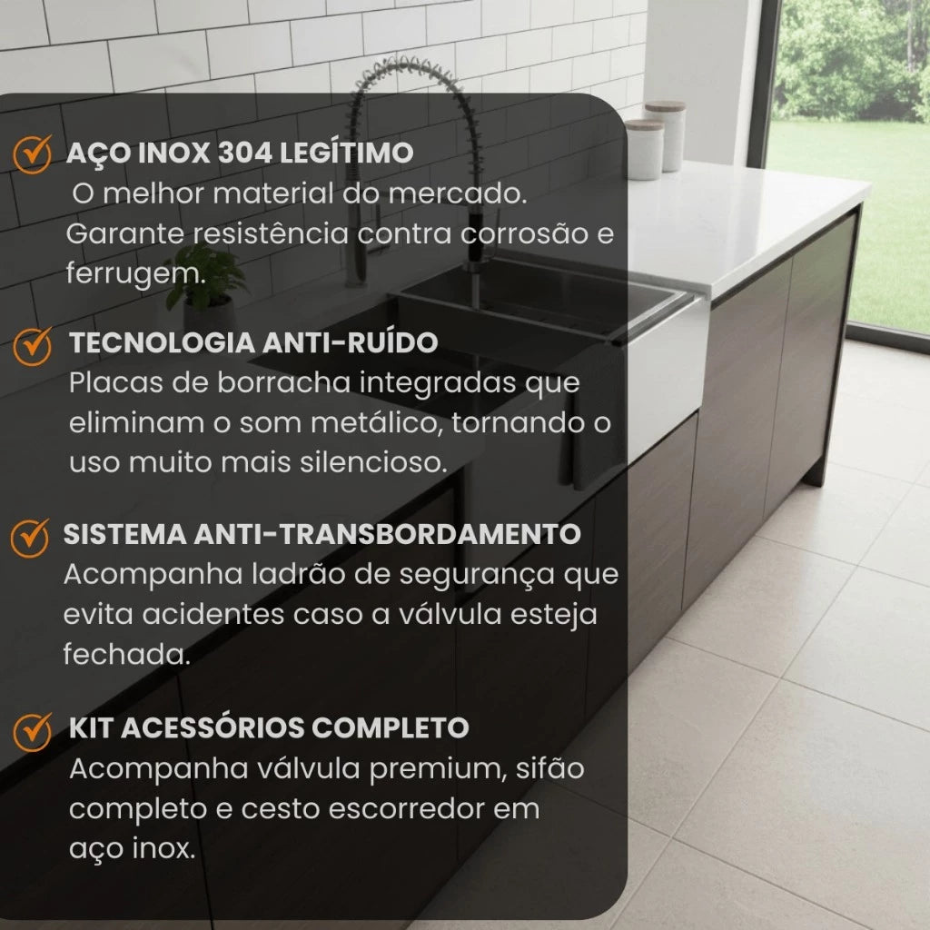 cuba cozinha gourmet inox quadrada 50x45 4