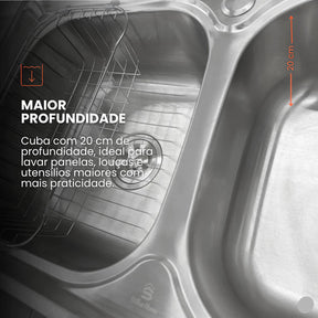 cuba cozinha dupla gourmet inox 78x43 mezanino 8