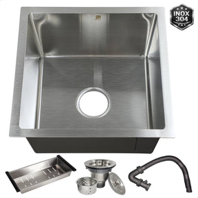 cuba cozinha gourmet inox 44x44 quadrada luxe 1