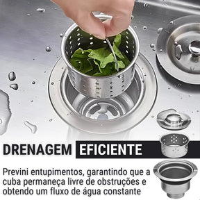 cuba cozinha gourmet inox 44x44 quadrada luxe 5