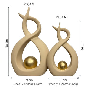 Escultura Cerâmica Infinito Dupla