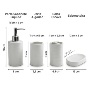 Kit Banheiro Cerâmica Estriada Line
