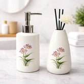 Kit Banheiro Cerâmica Floral Bath
