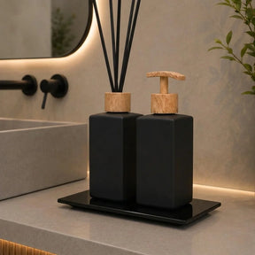 Kit Banheiro Cerâmica Matte Black