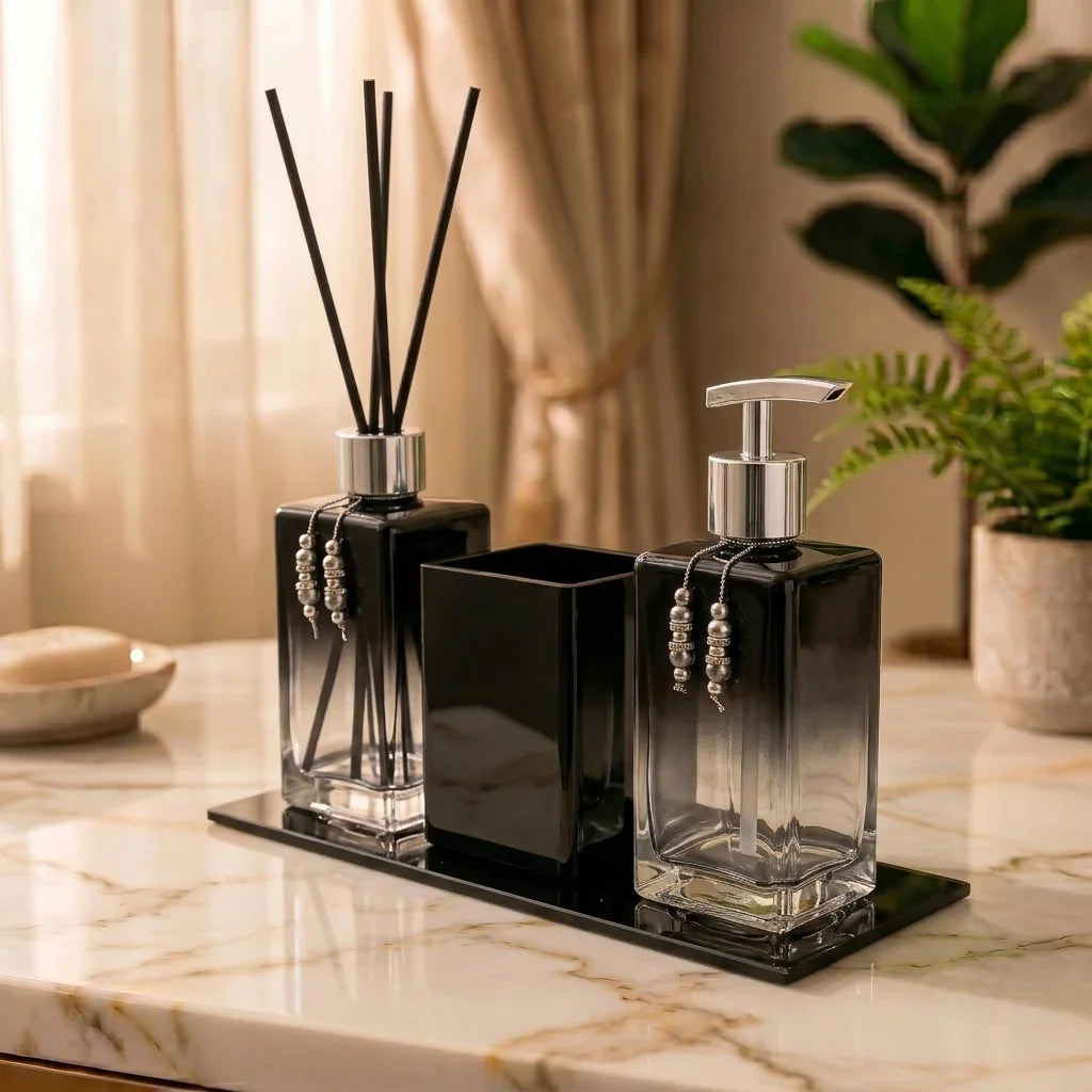 Kit Banheiro Vidro Degradê Black