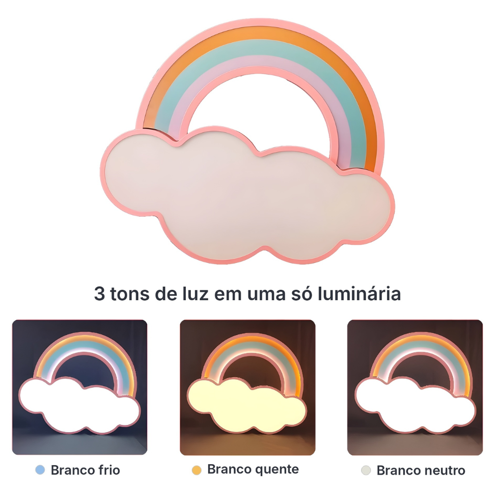 luminária de teto arco íris nuvem 5