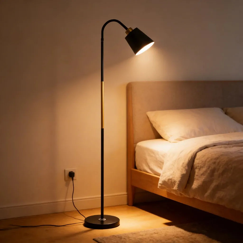 Luminária De Chão Gooseneck Black