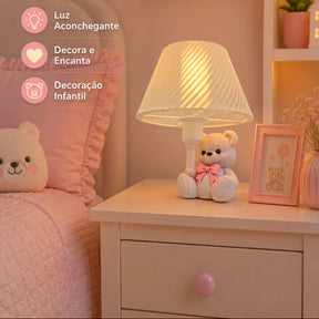 luminária de mesa infantil ursinho 7