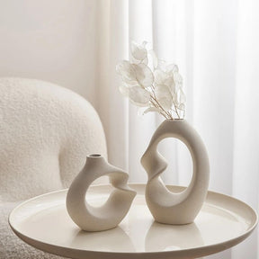 Vaso Decorativo de Porcelana Bege