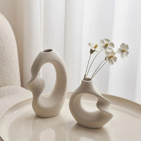 Vaso Decorativo de Porcelana Bege