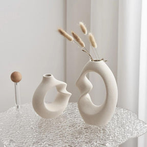 Vaso Decorativo de Porcelana Bege