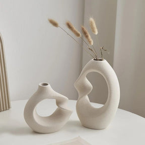 Vaso Decorativo de Porcelana Bege