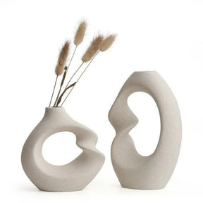 Vaso Decorativo de Porcelana Bege