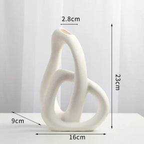 Vaso Decorativo de Porcelana Branco e Preto